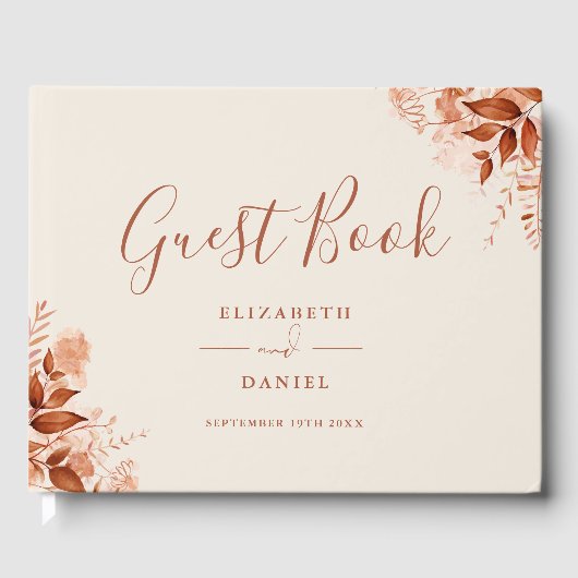 Rustic Floral herfst bruiloft Gastenboek (Voorkant)