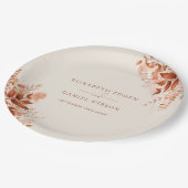 Rustic Floral herfst bruiloft Papieren Bordje (Gekanteld)