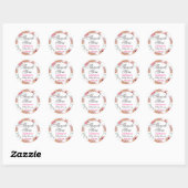 Rustic Floral Herfst herfst Dank u Baby shower Ronde Sticker (Vel)