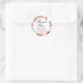Rustic Floral Herfst herfst Dank u Baby shower Ronde Sticker (Tas)