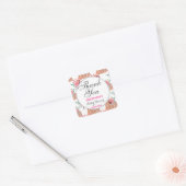 Rustic Floral Herfst herfst Dank u Baby shower Vierkante Sticker (Envelop)