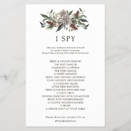 Rustic Floral Herfst Winter Wedding I Spy Game Flyer
