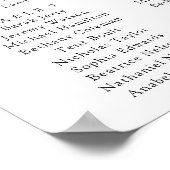 Rustic Floral Herfst Winter Wedding Sezing Chart Poster (Hoek)