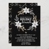 Rustic Floral Holiday Brunch Partij Kaart (Voorkant / Achterkant)