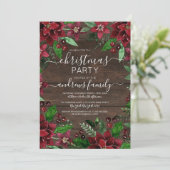 Rustic Floral Holly Ivy Waterverf Wood Kerstmis Kaart (Staand voorkant)