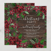 Rustic Floral Holly Ivy Waterverf Wood Kerstmis Kaart (Voorkant / Achterkant)