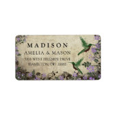 Rustic Floral Hummingbirds Address Label (Voorkant)