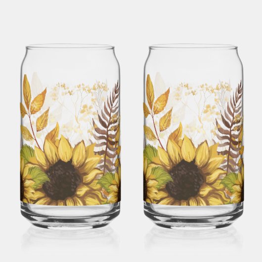 Rustic Floral Iced Coffee & Summer Blikvorm Glas (Voorkant)