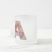 Rustic Floral Initiaal Letter A Monogram Matglas Koffiemok (Voorkant links)