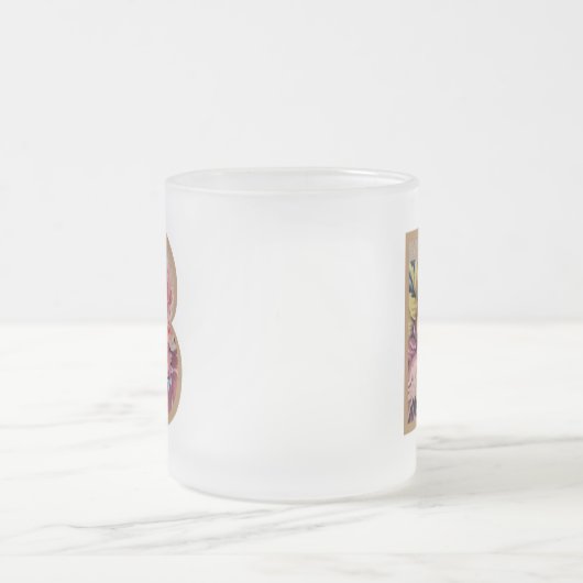 Rustic Floral Initiaal Letter B Monogram Matglas Koffiemok (Center)