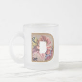 Rustic Floral Initiaal Letter D Monogram Matglas Koffiemok (Links)