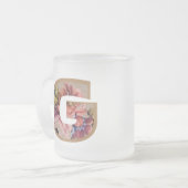 Rustic Floral Initiaal Letter G Monogram Matglas Koffiemok (Voorkant links)