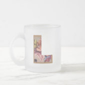 Rustic Floral Initiaal Letter L Monogram Matglas Koffiemok (Links)