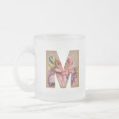 Rustic Floral Initiaal Letter M Monogram Matglas Koffiemok (Links)