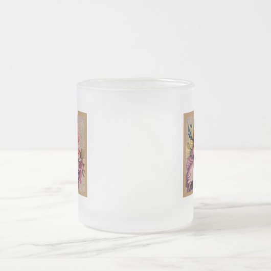 Rustic Floral Initiaal Letter M Monogram Matglas Koffiemok (Center)