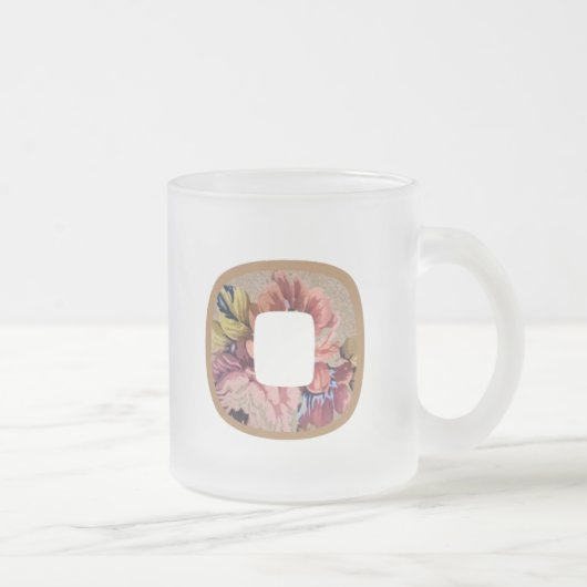Rustic Floral Initiaal Letter O Monogram Matglas Koffiemok (Rechts)
