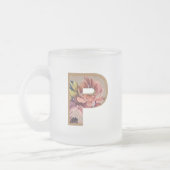 Rustic Floral Initiaal Letter P Monogram Matglas Koffiemok (Links)