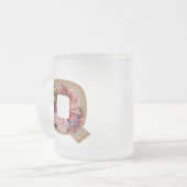 Rustic Floral Initiaal Letter Q Monogram Matglas Koffiemok (Voorkant links)