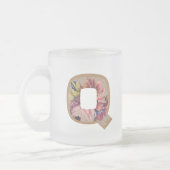 Rustic Floral Initiaal Letter Q Monogram Matglas Koffiemok (Links)