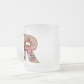 Rustic Floral Initiaal Letter R Monogram Matglas Koffiemok (Voorkant links)