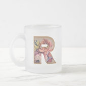 Rustic Floral Initiaal Letter R Monogram Matglas Koffiemok (Links)