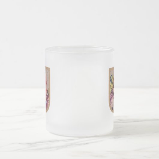 Rustic Floral Initiaal Letter U Monogram Matglas Koffiemok (Center)