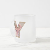 Rustic Floral Initiaal Letter Y Monogram Matglas Koffiemok (Voorkant links)