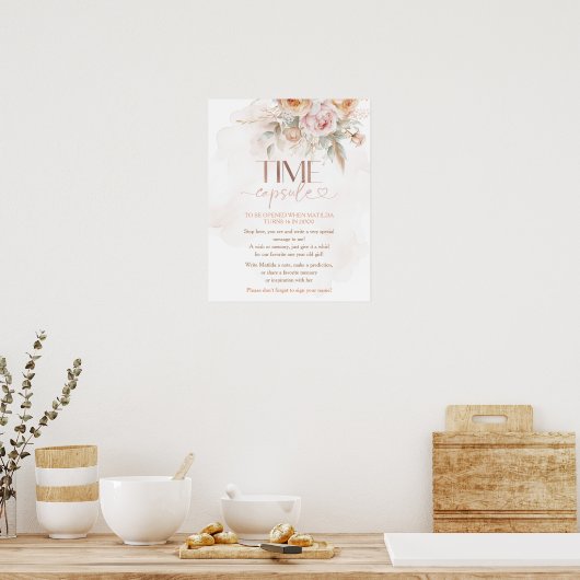 Rustic Floral is niet haar prachtige tijdcapsule Poster (Keuken)