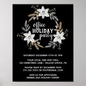 Rustic Floral Kantoor Holiday Party Poster (Voorkant)
