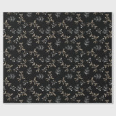 Rustic Floral Kerstmis Cadeaupapier (Vlak)