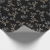 Rustic Floral Kerstmis Cadeaupapier (Hoek)