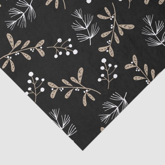 Rustic Floral Kerstmis Tissuepapier (Detail)