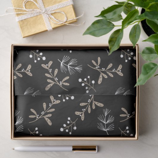 Rustic Floral Kerstmis Tissuepapier (Geschenk)
