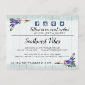 Rustic Floral Koe Skull Boho Chic Hartelijk dank Briefkaart (Achterkant)