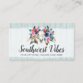 Rustic Floral Koe Skull Boho Chic Social Network Visitekaartje (Voorkant)