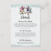 Rustic Floral Koe Skull Boho Details / Routebeschr Informatiekaartje (Voorkant)