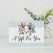 Rustic Floral Koe Skull Boho Gift Certificate Kaar Kaart (Staand voorkant)