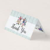 Rustic Floral Koe Skull Waterverf Boho Hartelijk d Kaart (Voorkant)