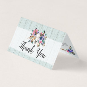 Rustic Floral Koe Skull Waterverf Boho Hartelijk d Kaart