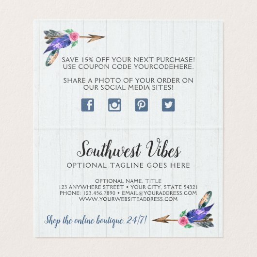 Rustic Floral Koe Skull Waterverf Boho Hartelijk d Kaart (Binnenkant ongevouwen)