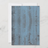 Rustic Floral koppelt de onstuimige blauwe bruilof Kaart (Achterkant)