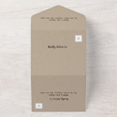 Rustic Floral Kraft Hunt is over het huwelijk All In One Uitnodiging (Buitenkant)