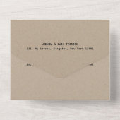 Rustic Floral Kraft Hunt is over het huwelijk All In One Uitnodiging (Achterkant)