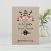 Rustic Floral Kraft Hunt is over Vrijgezellenfeest Kaart (Staand voorkant)