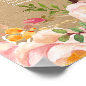 Rustic Floral Kraft Kijk | Weddenschappen Poster (Hoek)