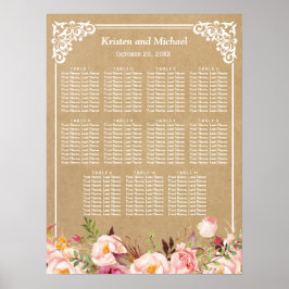 Rustic Floral Kraft Kijk | Weddenschappen Poster