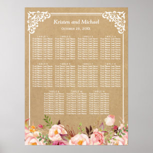 Rustic Floral Kraft Kijk   Weddenschappen Poster