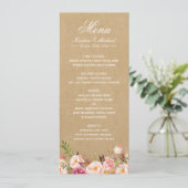 Rustic Floral Kraft | Menu Elegant Chic Wedding (Staand voorkant)