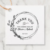 Rustic Floral Kraft Paper Weddenschap Bedankjes Labels (Voorkant)