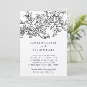 Rustic Floral Kraft Roos Garden Wedding Kaart (Staand voorkant)